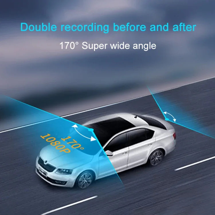 Câmara Dupla HD com Visão Noturna WiFi para Carro, Gravador de Condução, Câmara Dupla 1080P, Câmara Dupla 2K, Câmara Dupla 4K