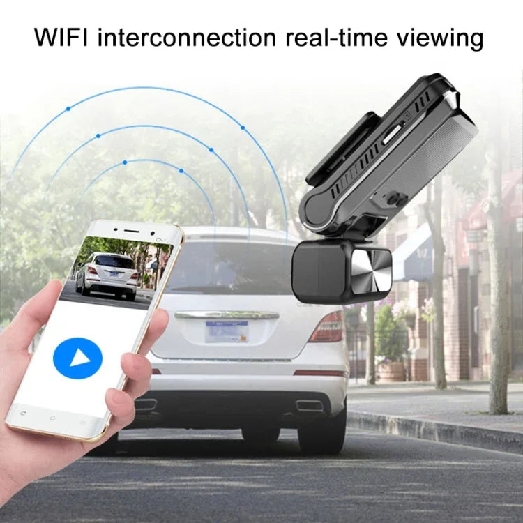 Câmara Dupla HD com Visão Noturna WiFi para Carro, Gravador de Condução, Câmara Dupla 1080P, Câmara Dupla 2K, Câmara Dupla 4K
