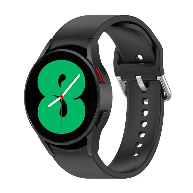 Pulseira Oficial de Silicone com Fivela Redonda Prateada, Para Samsung Galaxy Watch 5 44mm