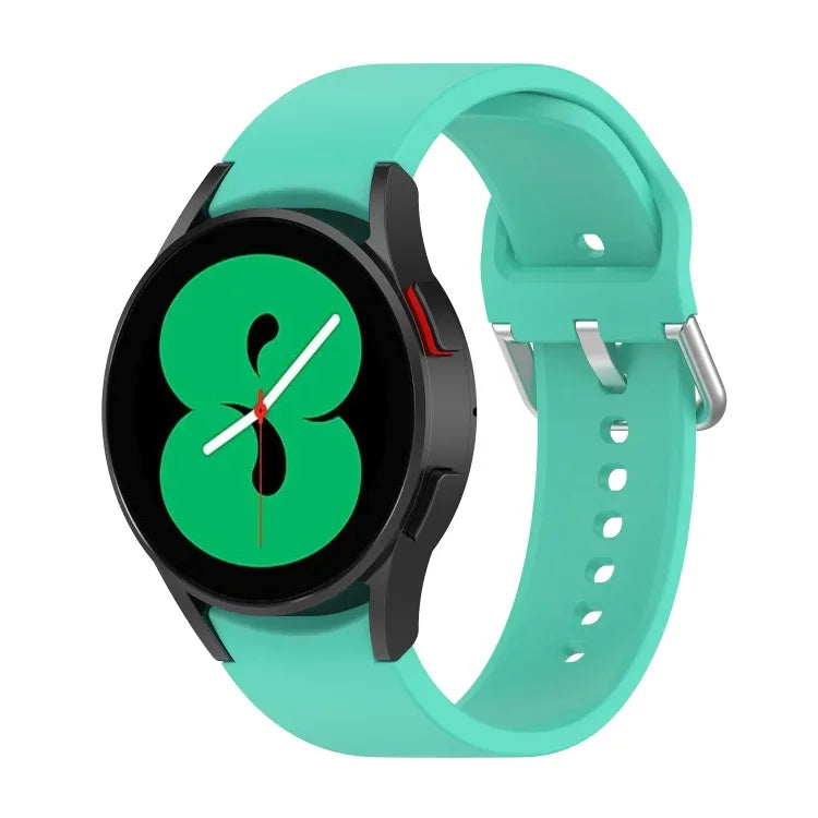 Pulseira Oficial de Silicone com Fivela Redonda Prateada, Para Samsung Galaxy Watch 5 44mm