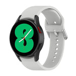 Pulseira Oficial de Silicone com Fivela Redonda Prateada, Para Samsung Galaxy Watch 5 44mm