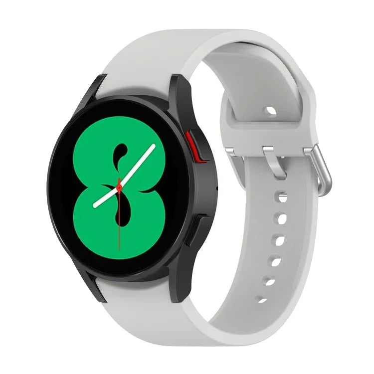 Pulseira Oficial de Silicone com Fivela Redonda Prateada, Para Samsung Galaxy Watch 5 44mm