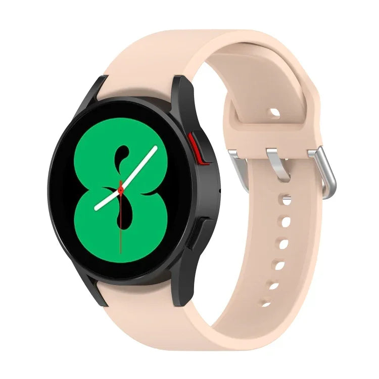 Pulseira Oficial de Silicone com Fivela Redonda Prateada, Para Samsung Galaxy Watch 5 44mm