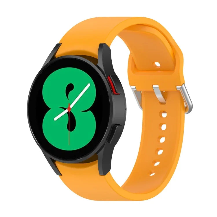 Pulseira Oficial de Silicone com Fivela Redonda Prateada, Para Samsung Galaxy Watch 5 44mm