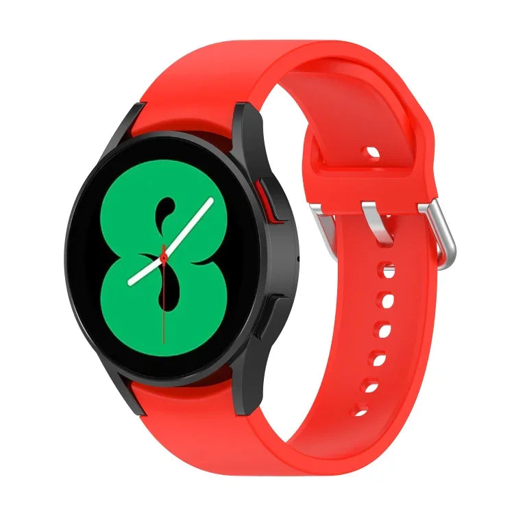 Pulseira Oficial de Silicone com Fivela Redonda Prateada, Para Samsung Galaxy Watch 5 44mm