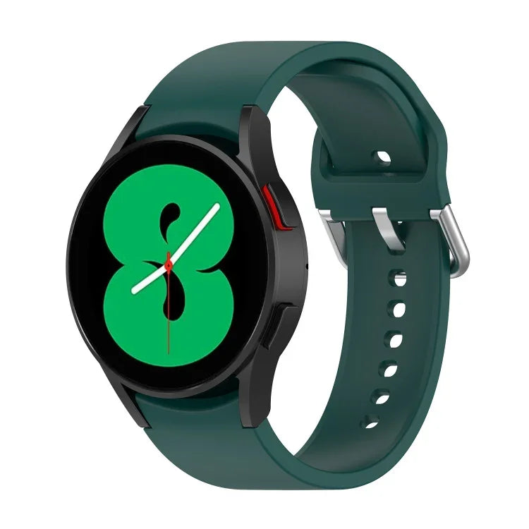 Pulseira Oficial de Silicone com Fivela Redonda Prateada, Para Samsung Galaxy Watch 5 44mm