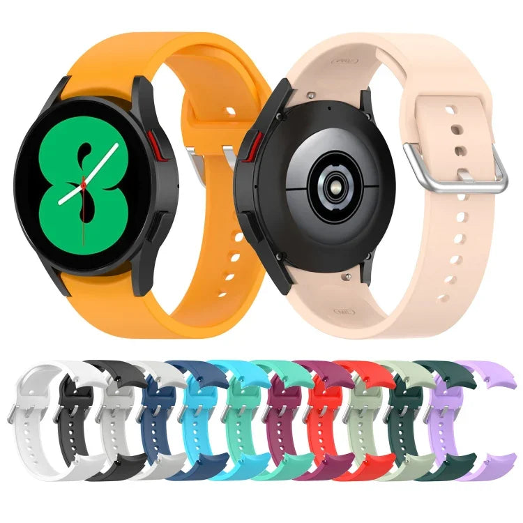 Pulseira Oficial de Silicone com Fivela Redonda Prateada, Para Samsung Galaxy Watch 5 44mm
