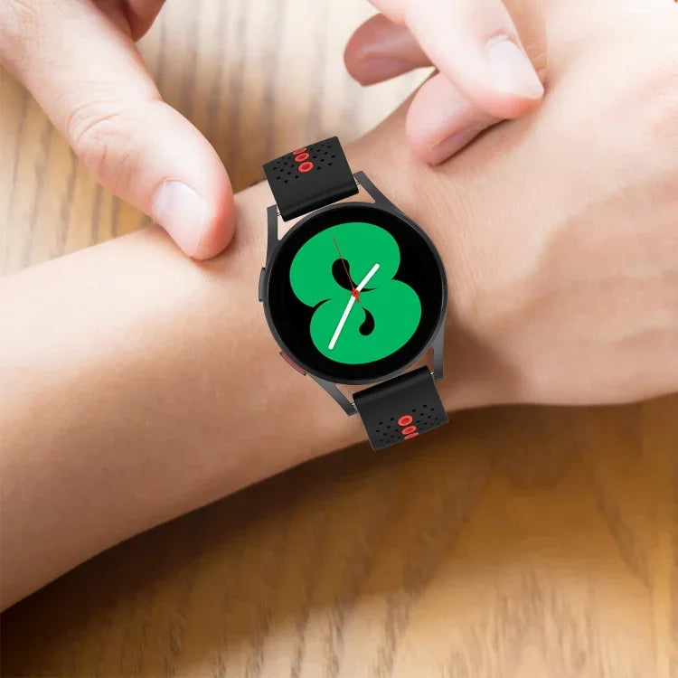 Pulseira de Silicone Colorida com Furos de 20mm, Para Samsung Galaxy Watch 5 40mm, Para Samsung Galaxy Watch 5 44mm, Para Samsung Galaxy Watch 5 Pro 45mm