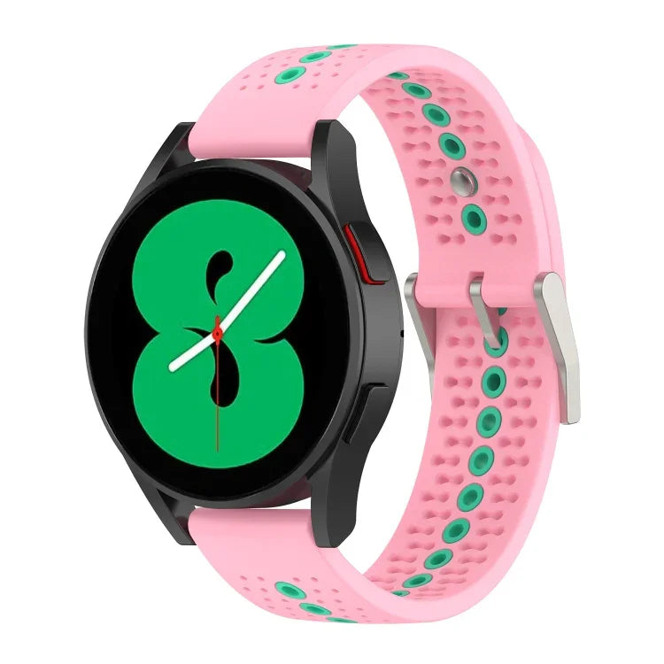 Pulseira de Silicone Colorida com Furos de 20mm, Para Samsung Galaxy Watch 5 40mm, Para Samsung Galaxy Watch 5 44mm, Para Samsung Galaxy Watch 5 Pro 45mm