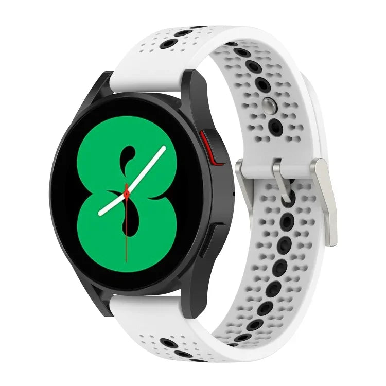 Pulseira de Silicone Colorida com Furos de 20mm, Para Samsung Galaxy Watch 5 40mm, Para Samsung Galaxy Watch 5 44mm, Para Samsung Galaxy Watch 5 Pro 45mm