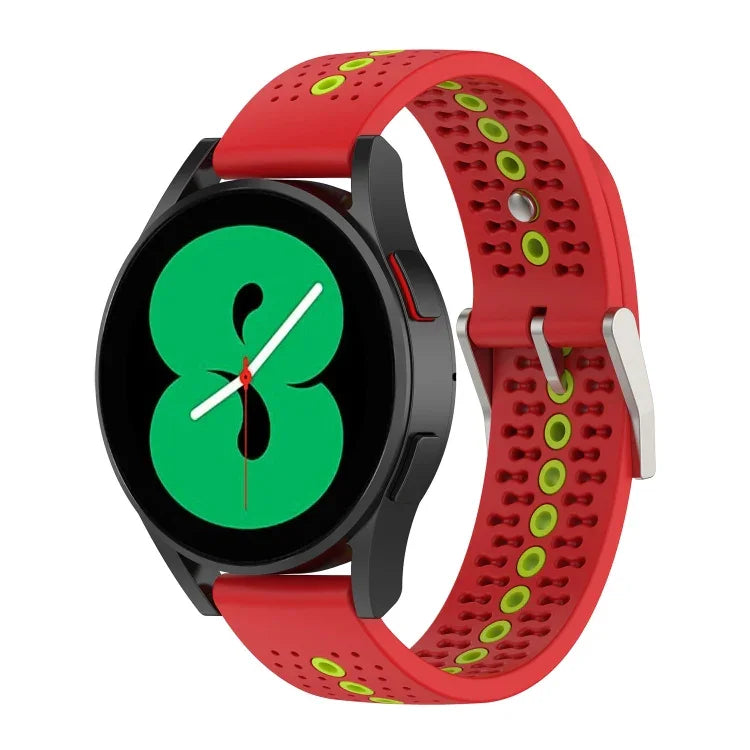 Pulseira de Silicone Colorida com Furos de 20mm, Para Samsung Galaxy Watch 5 40mm, Para Samsung Galaxy Watch 5 44mm, Para Samsung Galaxy Watch 5 Pro 45mm