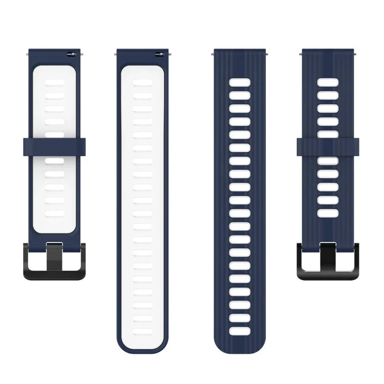 Pulseira de Silicone com Risca Bicolor de 20mm, Para Samsung Galaxy Watch 5 40mm, Para Samsung Galaxy Watch 5 44mm, Para Samsung Galaxy Watch 5 Pro 45mm