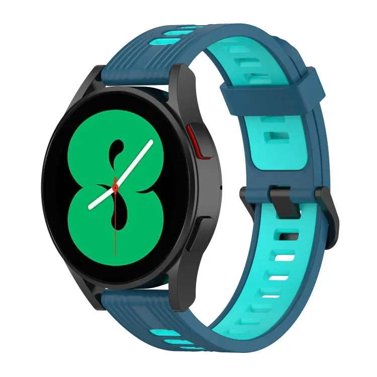 Pulseira de Silicone com Risca Bicolor de 20mm, Para Samsung Galaxy Watch 5 40mm, Para Samsung Galaxy Watch 5 44mm, Para Samsung Galaxy Watch 5 Pro 45mm