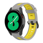 Pulseira de Silicone com Risca Bicolor de 20mm, Para Samsung Galaxy Watch 5 40mm, Para Samsung Galaxy Watch 5 44mm, Para Samsung Galaxy Watch 5 Pro 45mm
