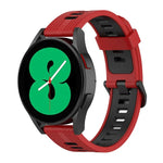 Pulseira de Silicone com Risca Bicolor de 20mm, Para Samsung Galaxy Watch 5 40mm, Para Samsung Galaxy Watch 5 44mm, Para Samsung Galaxy Watch 5 Pro 45mm