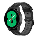 Pulseira de Silicone com Risca Bicolor de 20mm, Para Samsung Galaxy Watch 5 40mm, Para Samsung Galaxy Watch 5 44mm, Para Samsung Galaxy Watch 5 Pro 45mm