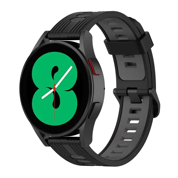 Pulseira de Silicone com Risca Bicolor de 20mm, Para Samsung Galaxy Watch 5 40mm, Para Samsung Galaxy Watch 5 44mm, Para Samsung Galaxy Watch 5 Pro 45mm