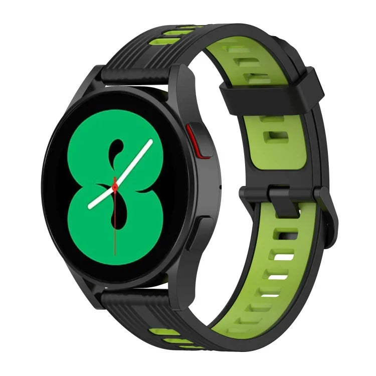 Pulseira de Silicone com Risca Bicolor de 20mm, Para Samsung Galaxy Watch 5 40mm, Para Samsung Galaxy Watch 5 44mm, Para Samsung Galaxy Watch 5 Pro 45mm