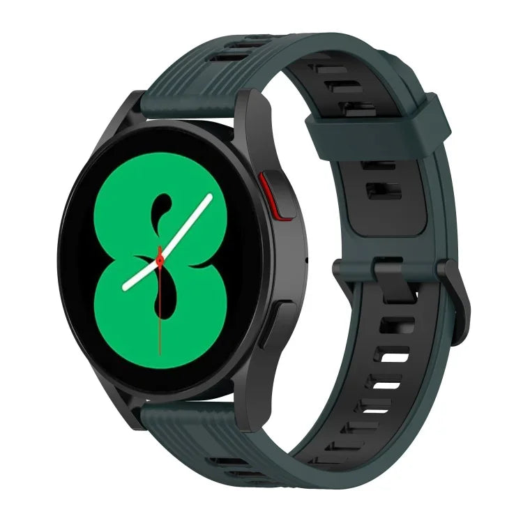 Pulseira de Silicone com Risca Bicolor de 20mm, Para Samsung Galaxy Watch 5 40mm, Para Samsung Galaxy Watch 5 44mm, Para Samsung Galaxy Watch 5 Pro 45mm