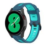 Pulseira de Silicone com Risca Bicolor de 20mm, Para Samsung Galaxy Watch 5 40mm, Para Samsung Galaxy Watch 5 44mm, Para Samsung Galaxy Watch 5 Pro 45mm