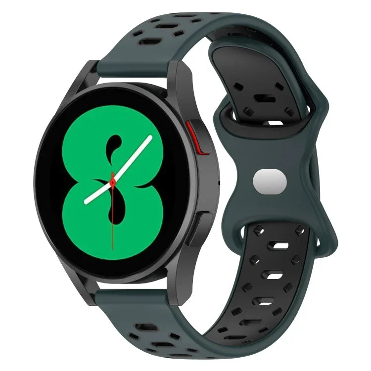Pulseira de Silicone com Diamantes Bicolor de 20mm, Para Samsung Galaxy Watch 5 40mm, Para Samsung Galaxy Watch 5 44mm, Para Samsung Galaxy Watch 5 Pro 45mm