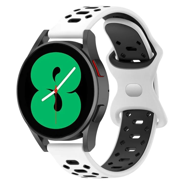 Pulseira de Silicone com Diamantes Bicolor de 20mm, Para Samsung Galaxy Watch 5 40mm, Para Samsung Galaxy Watch 5 44mm, Para Samsung Galaxy Watch 5 Pro 45mm