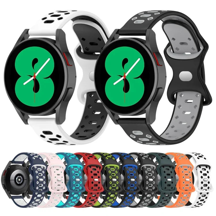 Pulseira de Silicone com Diamantes Bicolor de 20mm, Para Samsung Galaxy Watch 5 40mm, Para Samsung Galaxy Watch 5 44mm, Para Samsung Galaxy Watch 5 Pro 45mm