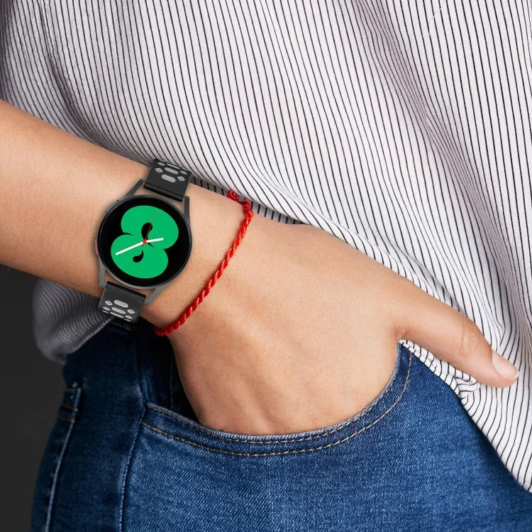 Pulseira de Silicone com Diamantes Bicolor de 20mm, Para Samsung Galaxy Watch 5 40mm, Para Samsung Galaxy Watch 5 44mm, Para Samsung Galaxy Watch 5 Pro 45mm