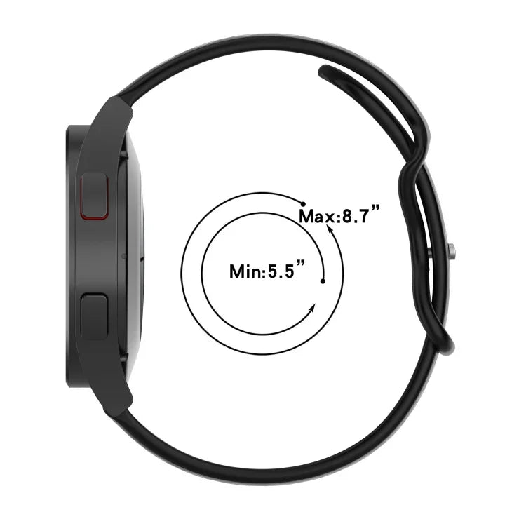 Pulseira de Silicone com Diamantes Bicolor de 20mm, Para Samsung Galaxy Watch 5 40mm, Para Samsung Galaxy Watch 5 44mm, Para Samsung Galaxy Watch 5 Pro 45mm