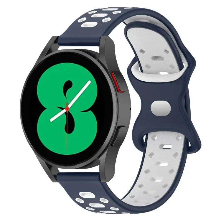 Pulseira de Silicone com Diamantes Bicolor de 20mm, Para Samsung Galaxy Watch 5 40mm, Para Samsung Galaxy Watch 5 44mm, Para Samsung Galaxy Watch 5 Pro 45mm