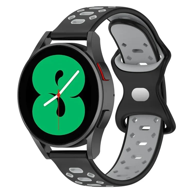 Pulseira de Silicone com Diamantes Bicolor de 20mm, Para Samsung Galaxy Watch 5 40mm, Para Samsung Galaxy Watch 5 44mm, Para Samsung Galaxy Watch 5 Pro 45mm