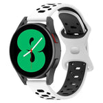 Pulseira de Silicone com Diamantes Bicolor de 20mm, Para Samsung Galaxy Watch 5 40mm, Para Samsung Galaxy Watch 5 44mm, Para Samsung Galaxy Watch 5 Pro 45mm