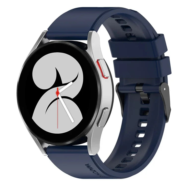 20mm Black Buckle Step Silicone Watch Band, For Samsung Galaxy Watch 5 40mm, For Samsung Galaxy Watch 5 44mm, For Samsung Galaxy Watch 5 Pro 45mm