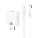 REMAX RP-U5 Extreme 2 Series Carregador 20W PD + Conjunto de Cabo de Dados USB-C / Type-C para 8 Pinos 1m de Carregamento Rápido, Ficha CN, Ficha UE, Ficha EUA