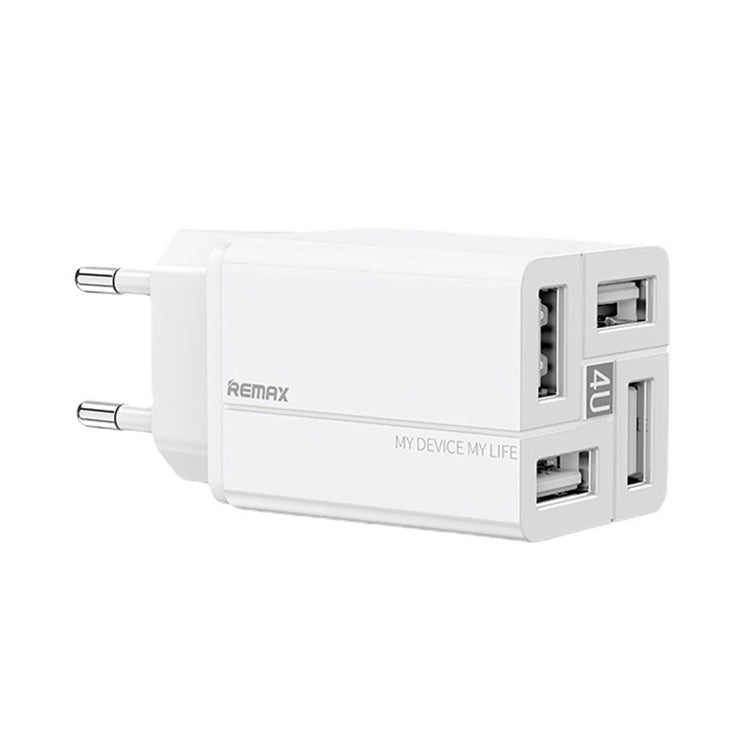 Carregador Rápido REMAX RP-U43 3.4A 4 Portas USB, Ficha UE, Reino Unido
