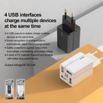 Carregador Rápido REMAX RP-U43 3.4A 4 Portas USB, Ficha UE, Reino Unido