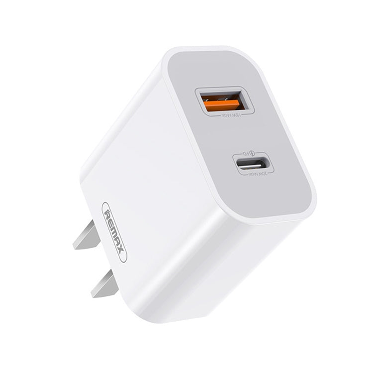 REMAX RP-U68 Speedy Series Carregador Rápido 20W USB+USB-C/Type-C, Ficha CN, Ficha UE, Ficha UK, Ficha EUA