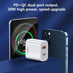 REMAX RP-U68 Speedy Series Carregador Rápido 20W USB+USB-C/Type-C, Ficha CN, Ficha UE, Ficha UK, Ficha EUA