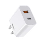 REMAX RP-U68 Speedy Series Carregador Rápido 20W USB+USB-C/Type-C, Ficha CN, Ficha UE, Ficha UK, Ficha EUA
