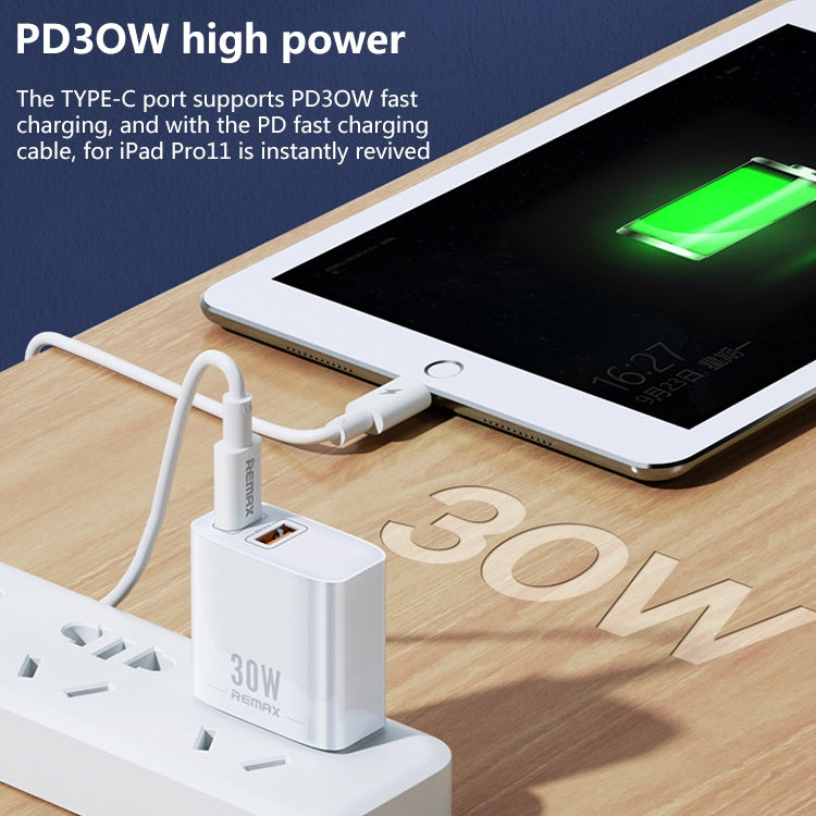 REMAX RP-U82 Carregador Rápido de Interface Dupla USB+USB-C/Type-C 30W, Ficha CN, Ficha UK, Ficha US