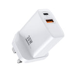 REMAX RP-U82 Carregador Rápido de Interface Dupla USB+USB-C/Type-C 30W, Ficha CN, Ficha UK, Ficha US