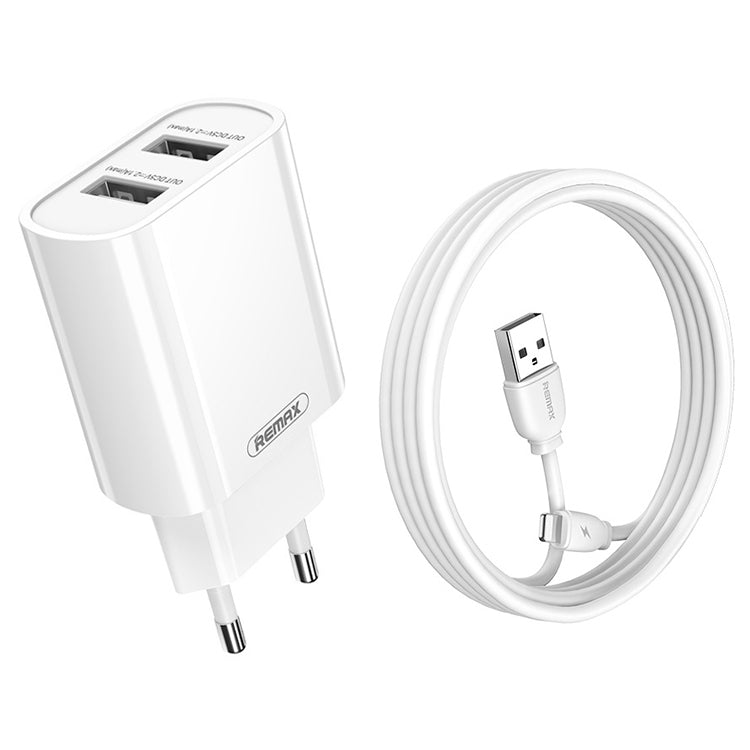 REMAX RP-U35 Série Jane Conjunto de Carregador Rápido com Porta USB Dupla 2.1A, 8 Pinos, Micro USB, USB-C/Type-C