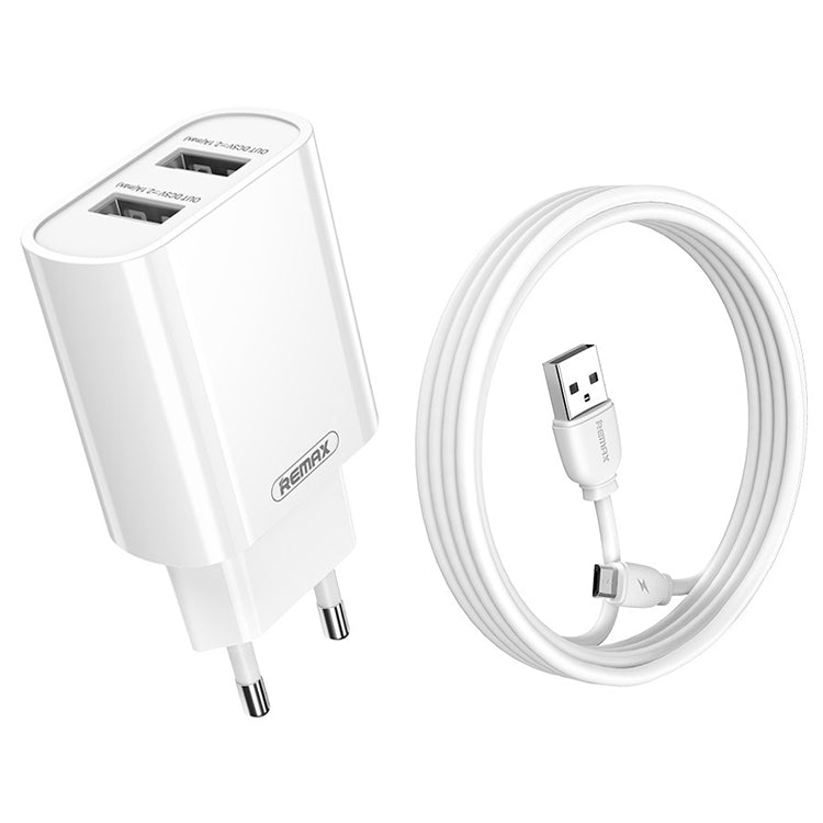 REMAX RP-U35 Série Jane Conjunto de Carregador Rápido com Porta USB Dupla 2.1A, 8 Pinos, Micro USB, USB-C/Type-C