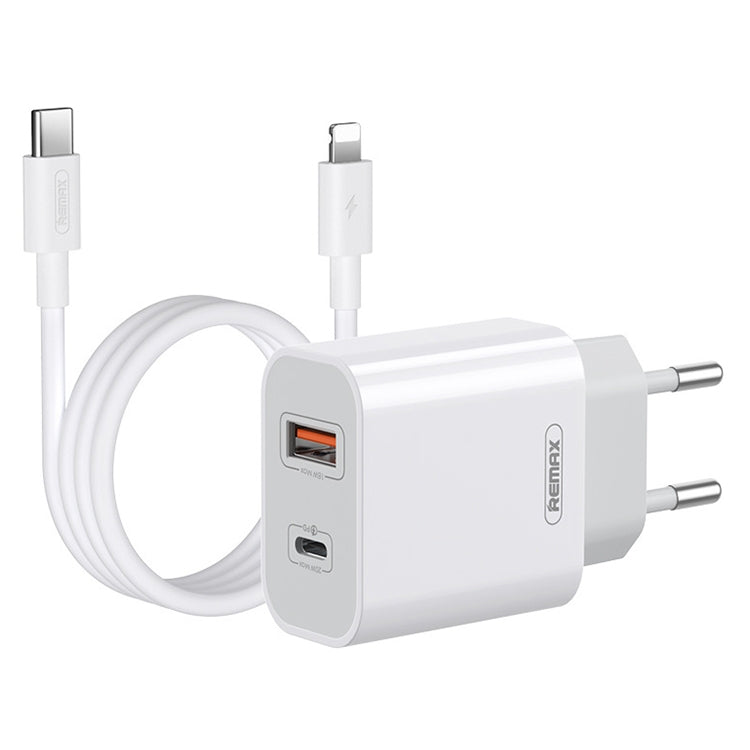 REMAX RP-U68 Conjunto de Carregador Rápido de Interface Dupla USB+USB-C/Type-C 20W, Ficha CN, Ficha EU, Ficha UK, Ficha US