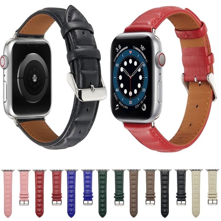 Pulseira de Couro Genuíno para Apple Watch Series, 7 45mm / 6&SE&5&4 44mm / 3&2&1 42mm, 7 41mm / 6&SE&5&4 40mm / 3&2&1 38mm