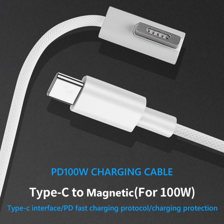 Cabo de Carregamento 100W 5 Pinos MagSafe 1 (em L) para USB-C / Type-C PD, Comprimento do Cabo: 1,8m, MagSafe 1 (em L)