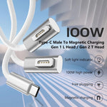 Cabo de Carregamento 100W 5 Pinos MagSafe 1 (em L) para USB-C / Type-C PD, Comprimento do Cabo: 1,8m, MagSafe 1 (em L)