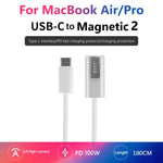 Cabo de Carregamento 100W 5 Pinos MagSafe 2 (em T) para USB-C / Type-C PD, Comprimento do Cabo: 1.8m, MagSafe 2 (em T)