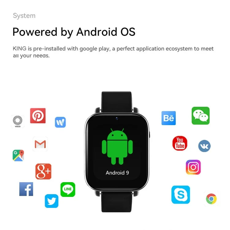 Smartwatch 4G LTE com ecrã de 1,75 polegadas, Android 9.1OS, 2GB+16GB, 4GB+128GB