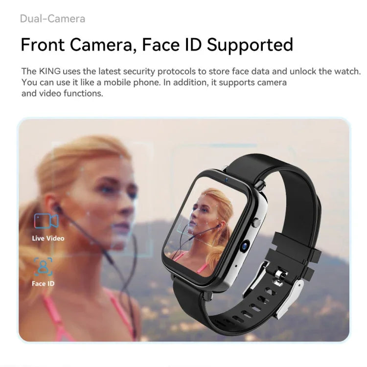 Smartwatch 4G LTE com ecrã de 1,75 polegadas, Android 9.1OS, 2GB+16GB, 4GB+128GB